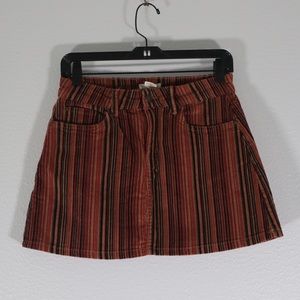Striped corduroy mini skirt